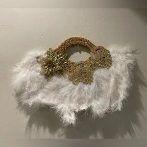 Beautiful White Feather Traditional African Wedding Bridal Bride Squad Hand Fan